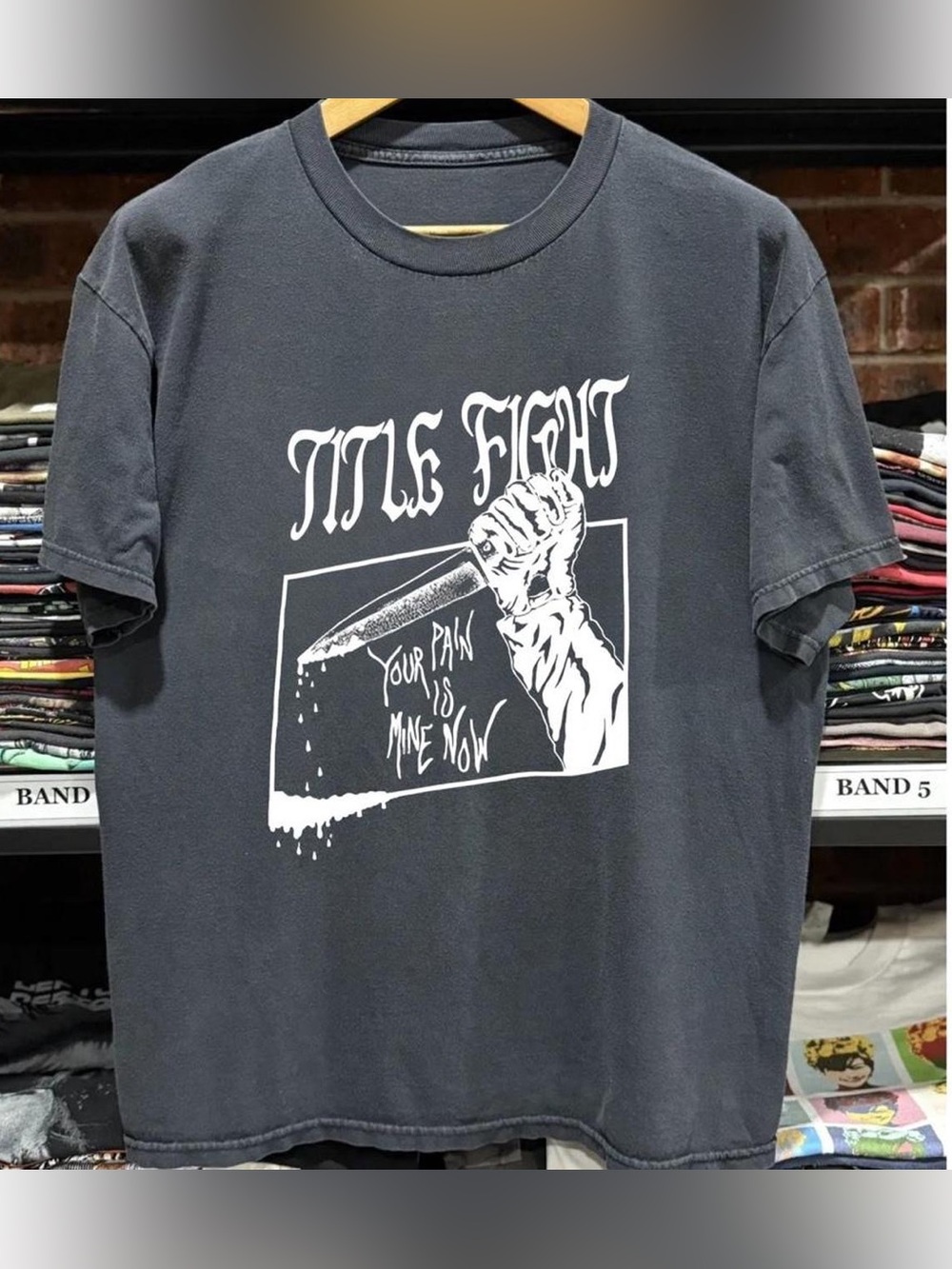 Title Fight Your Pain Is Mine Charcoal Graphic Tee